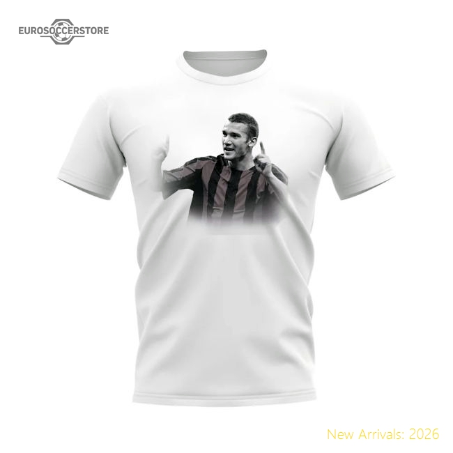 Andriy Shevchenko AC Milan Legend T-Shirt (White)-The Soccer Shirt Hub