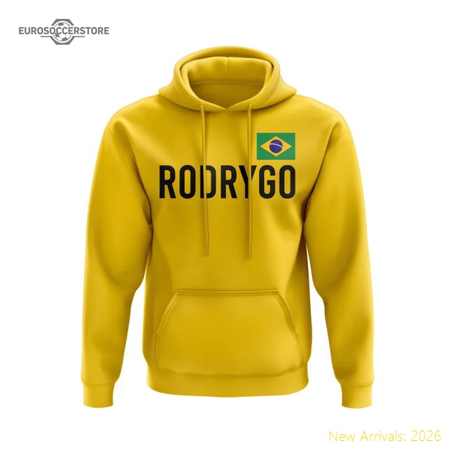 Rodrygo Brazil Name Hoody (Yellow)-The Soccer Shirt Hub