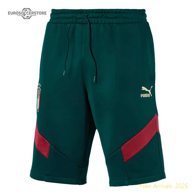 2019-2020 Italy Puma Iconic MCS Shorts (Pine)-The Soccer Shirt Hub