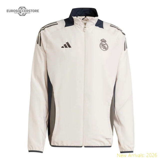 2024-2025 Real Madrid EU Presentation Jacket (Putty Mauve)-The Soccer Shirt Hub