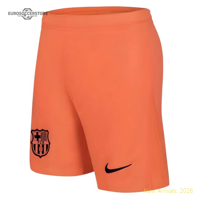 2025-2026 Barcelona Third Shorts (Orange)-The Soccer Shirt Hub