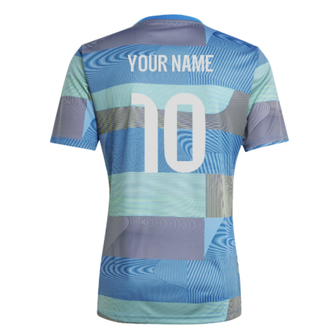 2025-2026 Real Madrid Pre-Match Shirt (Blue) (Your Name)-The Soccer Shirt Hub