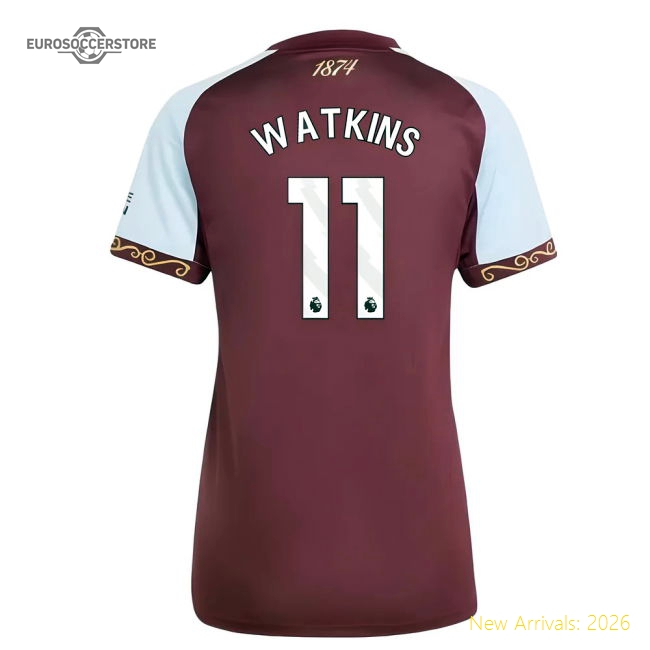 2025-2026 Aston Villa Home Shirt (Womens) (Watkins 11)-The Soccer Shirt Hub