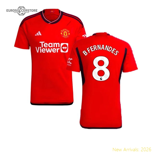 2023-2024 Man Utd Home Shirt (B Fernandes 8)-The Soccer Shirt Hub