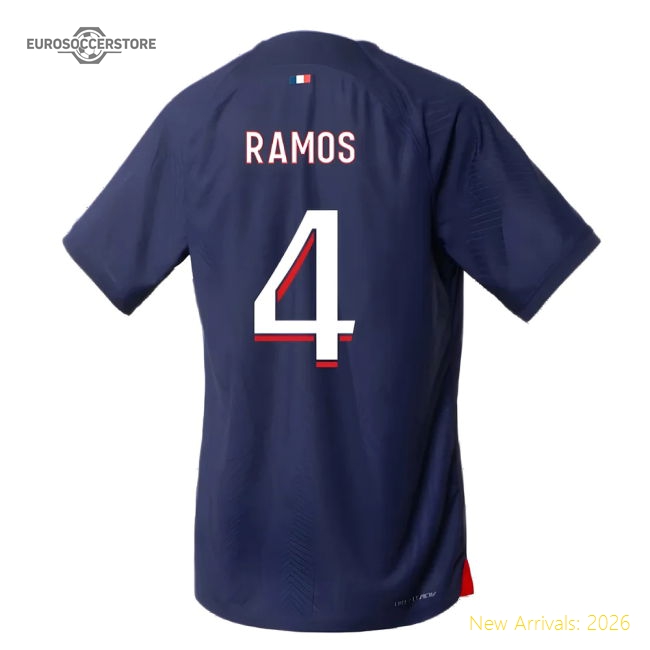 2023-2024 PSG Home Match Authentic Shirt (Sergio Ramos 4)-The Soccer Shirt Hub