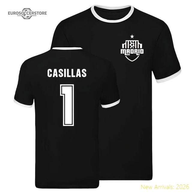 Real Madrid Ringer T-shirt (Iker Casillas 1)-The Soccer Shirt Hub
