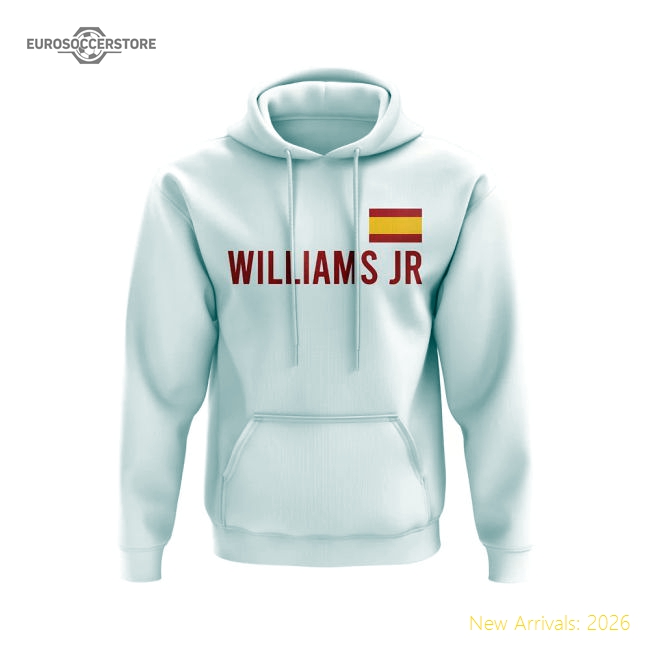 Nico Williams Spain Flag Hoody (White)-The Soccer Shirt Hub