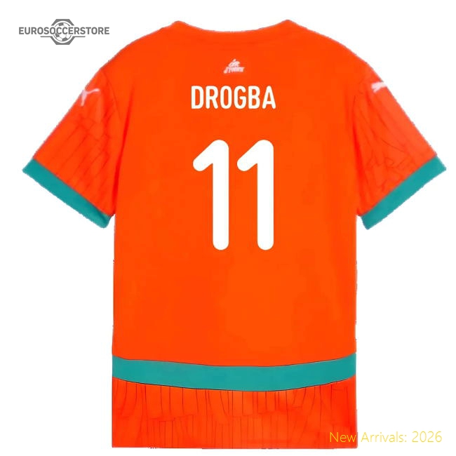 2024-2025 Ivory Coast Home Shirt (Kids) (Drogba 11)-The Soccer Shirt Hub