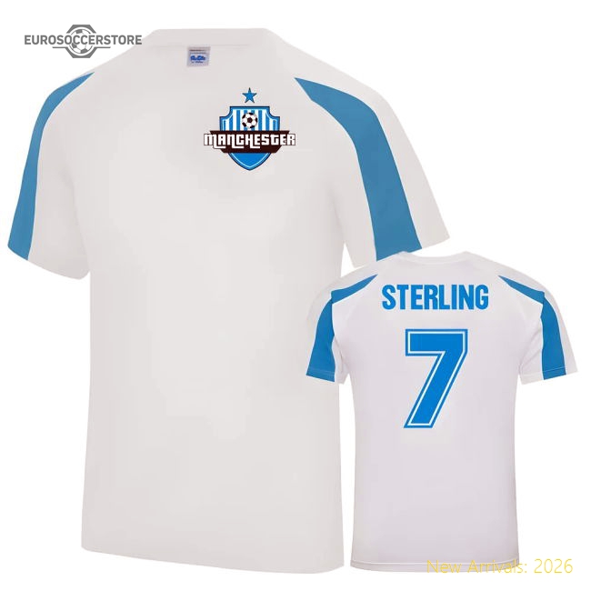 Raheem Sterling Man City Sports Training Jersey (White)-The Soccer Shirt Hub