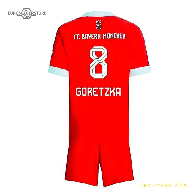 2025-2026 Bayern Munich Home Mini Kit (Goretzka 8)-The Soccer Shirt Hub