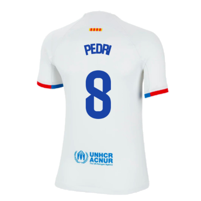 2023-2024 Barcelona Away Shirt (Kids) (Pedri 8)-The Soccer Shirt Hub