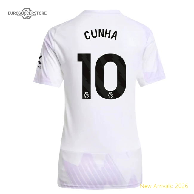 2025-2026 Man Utd Away Shirt (Womens) (Cunha 10)-The Soccer Shirt Hub