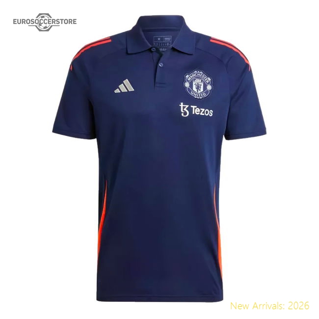 2024-2025 Man Utd Polo Shirt (Night Indigo)-The Soccer Shirt Hub