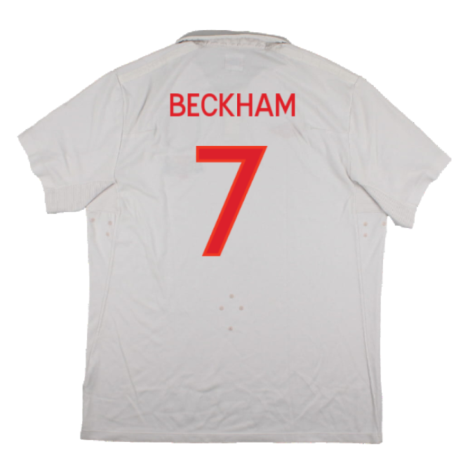 England 2009-10 World Cup Home shirt (XL) (Very Good) (BECKHAM 7)-The Soccer Shirt Hub