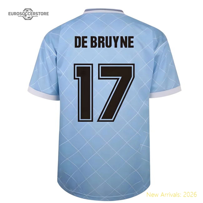 Manchester City 1988 Retro Football Shirt (DE BRUYNE 17)-The Soccer Shirt Hub