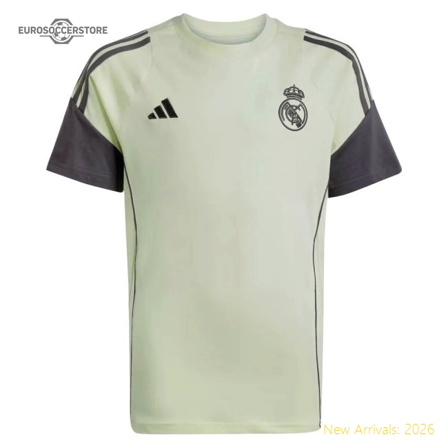 2025-2026 Real Madrid Training Tee (Almost Lime) - Kids (Brahim 21)-The Soccer Shirt Hub