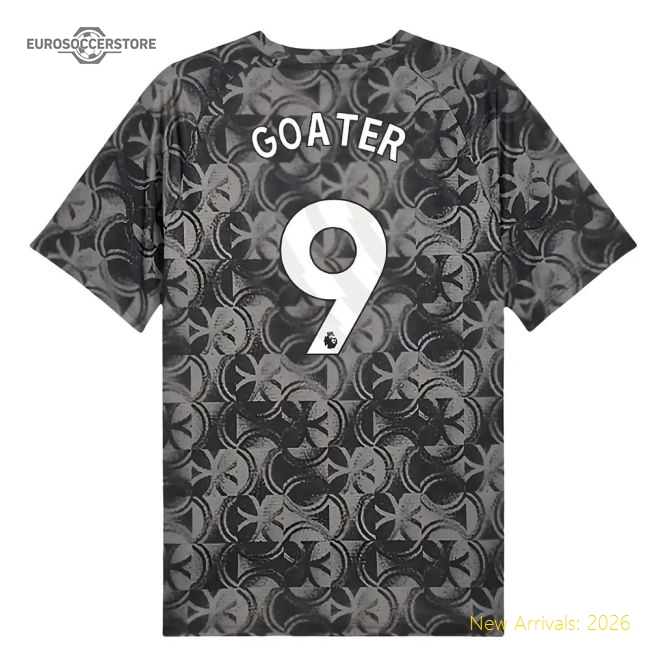 2025-2026 Man City Warm Up Jersey (Black) (Goater 9)-The Soccer Shirt Hub