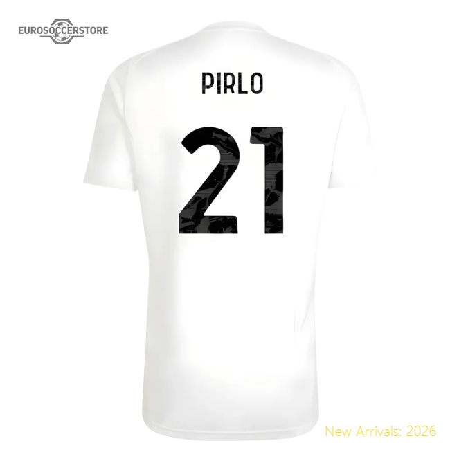 2025-2026 Juventus Training Tee (White) (Pirlo 21)-The Soccer Shirt Hub