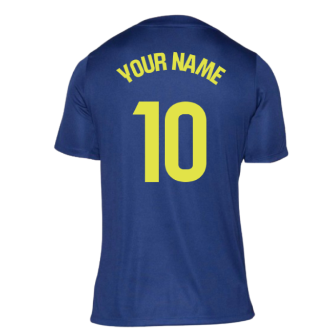 2025-2026 Atletico Madrid Pre-Match Shirt (Blue-Yellow) (Your Name)-The Soccer Shirt Hub
