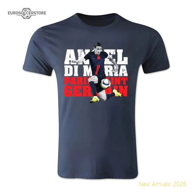 Angel Di Maria PSG T-Shirt (Navy) - Kids-The Soccer Shirt Hub