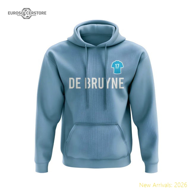 Kevin De Bruyne Man City Number Hoody (Sky)-The Soccer Shirt Hub