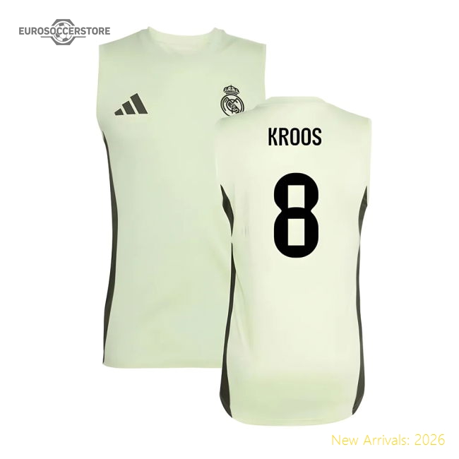 2025-2026 Real Madrid Sleeveless Training Jersey (Almost Lime) (Kroos 8)-The Soccer Shirt Hub