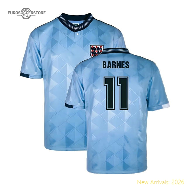 England 1989 Third Retro Shirt (Barnes 11)-The Soccer Shirt Hub