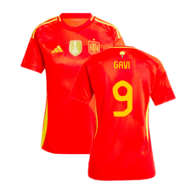 2024-2025 Spain Home Shirt (Ladies) (Gavi 9)-The Soccer Shirt Hub