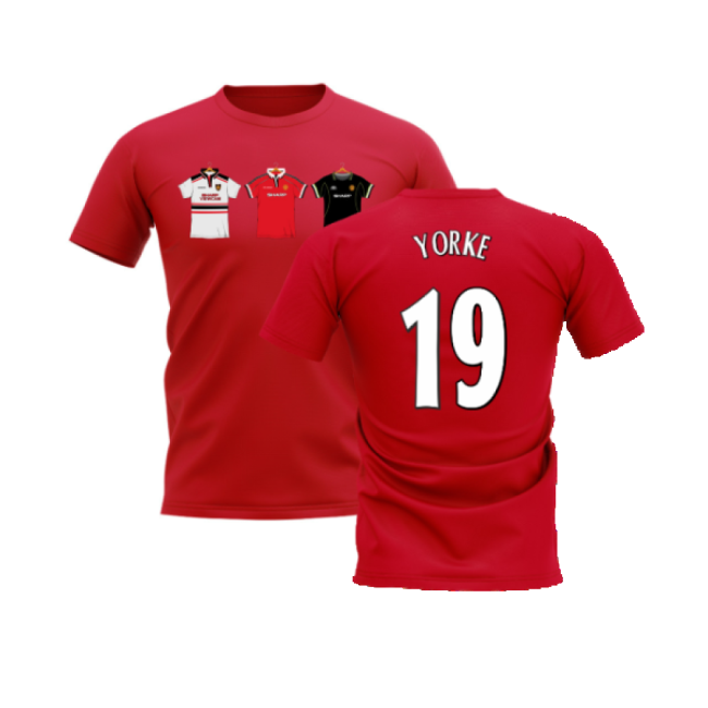 Manchester United 1998-1999 Retro Shirt T-shirt (Red) (Yorke 19)-The Soccer Shirt Hub
