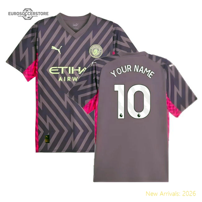 2023-2024 Man City Goalkeeper Shirt (Purple Charcoal) (Your Name)-The Soccer Shirt Hub