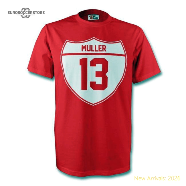 Thomas Muller Bayern Munich Crest Tee (red)-The Soccer Shirt Hub