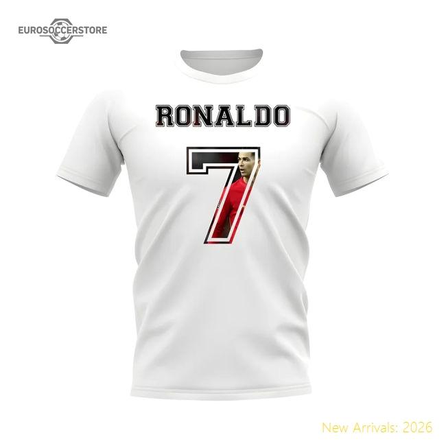 Cristiano Ronaldo Portugal 7 T-Shirt (White)-The Soccer Shirt Hub