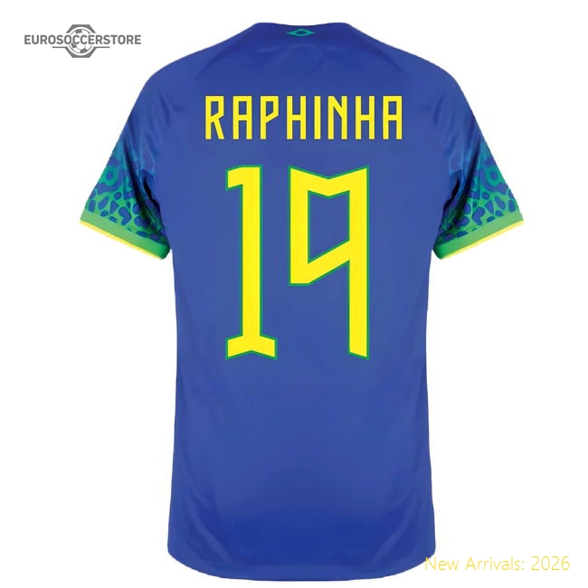 2022-2023 Brazil Away Shirt (RAPHINHA 19)-The Soccer Shirt Hub