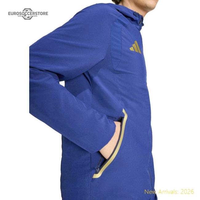 2026-2027 Italy Tiro Travel Full Zip Windbreaker (Victory Blue)-The Soccer Shirt Hub