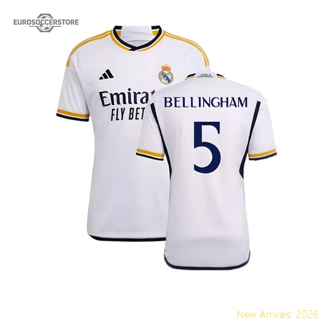 2023-2024 Real Madrid Home Shirt (Bellingham 5)-The Soccer Shirt Hub