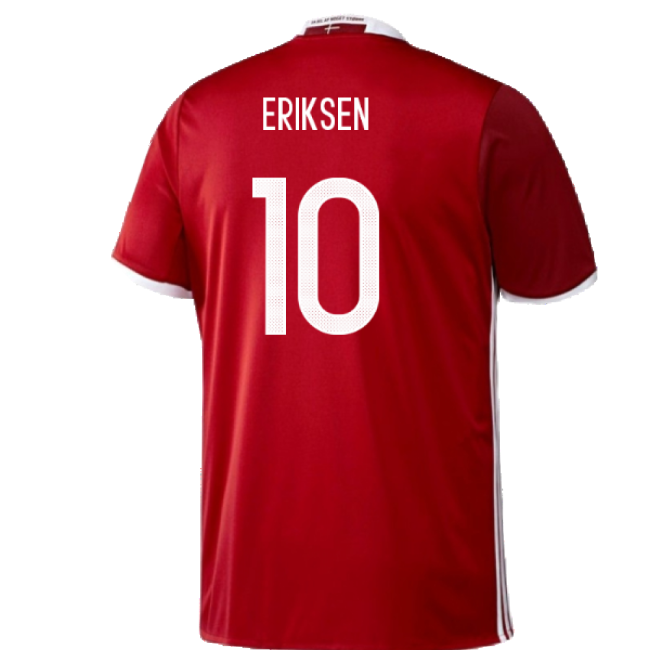 Denmark 2016-17 Home Shirt ((Excellent) 3XL) (Eriksen 10)-The Soccer Shirt Hub