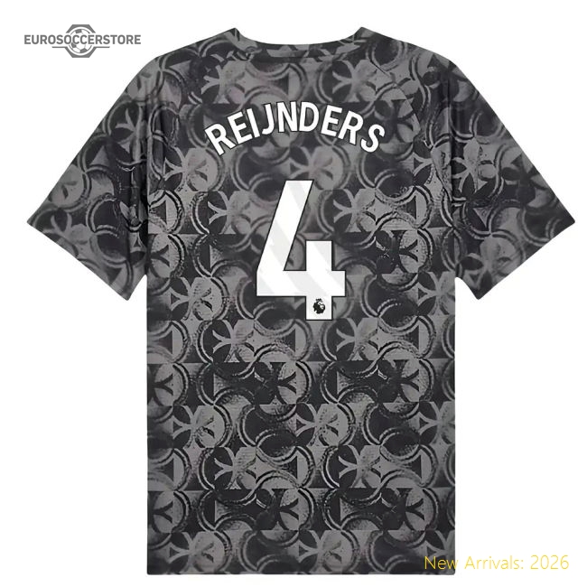 2025-2026 Man City Warm Up Jersey (Black) (Reijnders 4)-The Soccer Shirt Hub