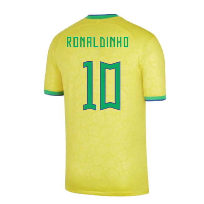 2022-2023 Brazil Home Shirt (RONALDINHO 10)-The Soccer Shirt Hub