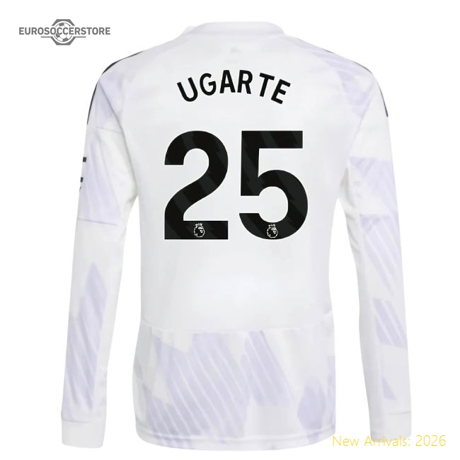 2025-2026 Man Utd Long Sleeve Away Shirt (Kids) (Ugarte 25)-The Soccer Shirt Hub