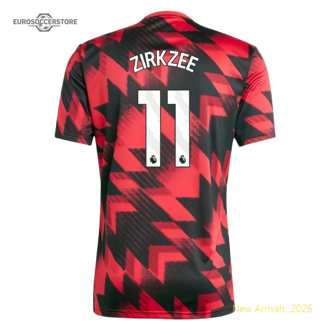 2025-2026 Man Utd Pre-Match Shirt (Red) (Zirkzee 11)-The Soccer Shirt Hub