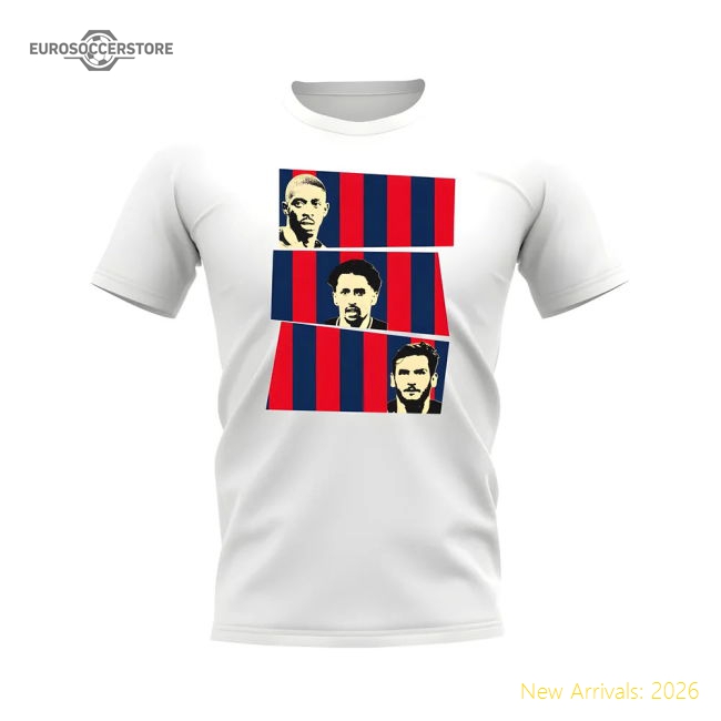 Dembele Marquinhos Kvaratskhelia PSG T-Shirt (White)-The Soccer Shirt Hub
