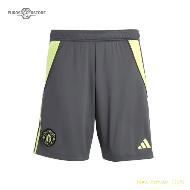 2025-2026 Man Utd Home Goalkeeper Shorts (Grey) - Kids-The Soccer Shirt Hub