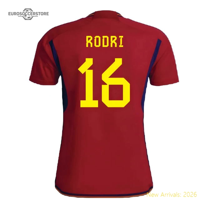 2022-2023 Spain Home Shirt (RODRI 16)-The Soccer Shirt Hub