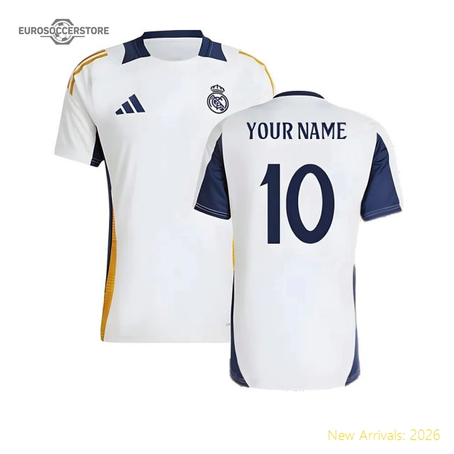 2024-2025 Real Madrid Training Shirt (White) (Your Name)-The Soccer Shirt Hub