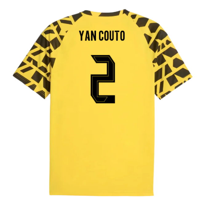 2025-2026 Borussia Dortmund Warm Up Jersey (Yellow) (Yan Couto 2)-The Soccer Shirt Hub