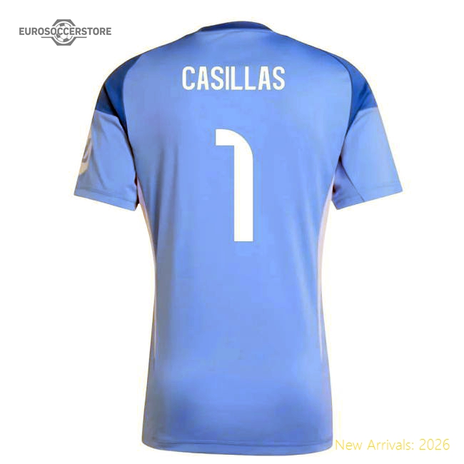 2025-2026 Real Madrid Home Goalkeeper Shirt (Blue) (Casillas 1)-The Soccer Shirt Hub