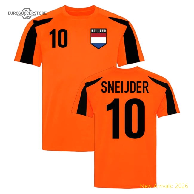 Holland Sports Training Jersey (Orange-Black) (Sneijder 10)-The Soccer Shirt Hub