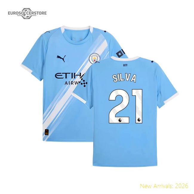 2025-2026 Man City Home Shirt (Silva 21)-The Soccer Shirt Hub