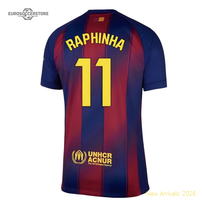 2025-2026 Barcelona Home Shirt (Raphinha 11)-The Soccer Shirt Hub