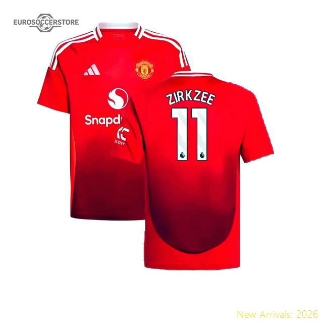 2024-2025 Man Utd Home Shirt (Kids) (Zirkzee 11)-The Soccer Shirt Hub